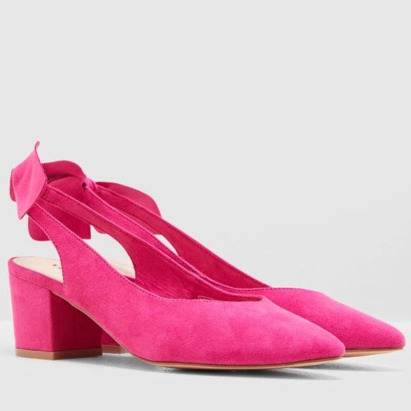 Vero Moda Pink Sling Back Pump Heels 9 - Picture 1 of 11